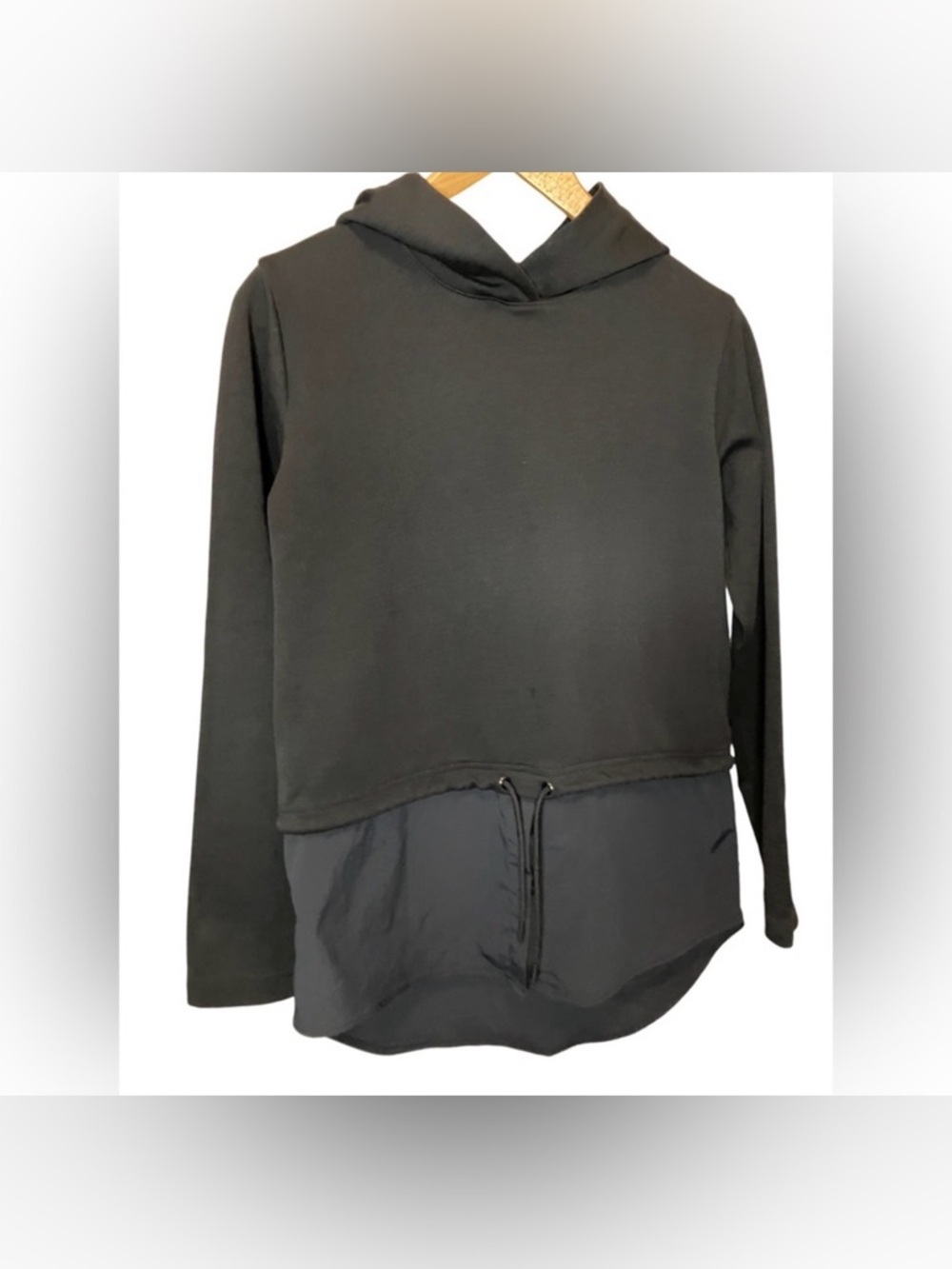 Athleta Gallery Hoodie Top XS Black EUC